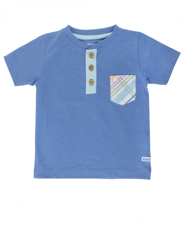 Blue Pocket Henley-Boys-Simply Blessed Children's Boutique