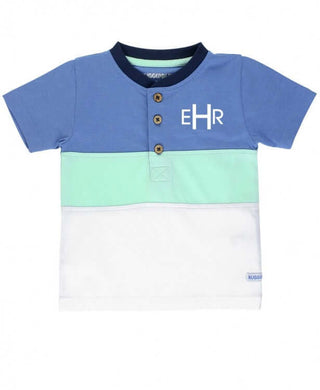 Blue & Neo Mint Color Block Henley-Boys-Simply Blessed Children's Boutique