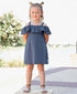 Faux Denim Cold Shoulder Dress