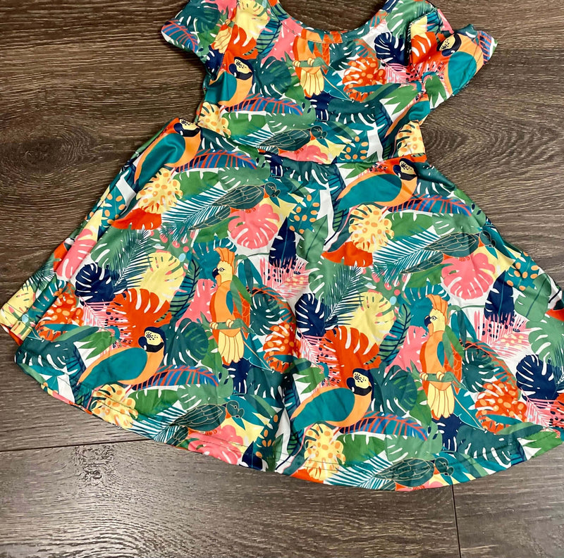 Girls Tropical Bird Dress
