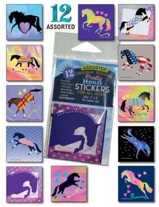 Horse Stickers: Assortment of 12 Original Designs