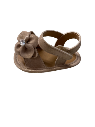 baby deer metallic sandal with flower accent infant summer foot wear 