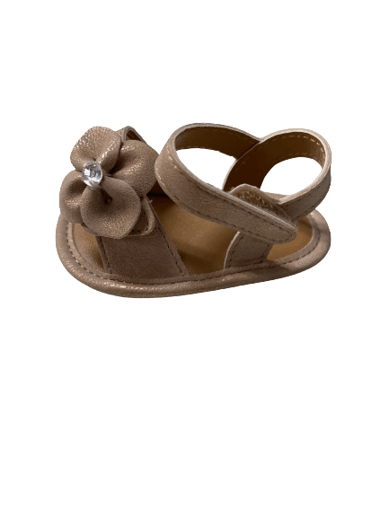 baby deer metallic sandal with flower accent infant summer foot wear 