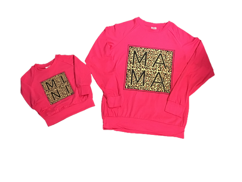 Mama and Mini Hot Pink long sleeve shirt