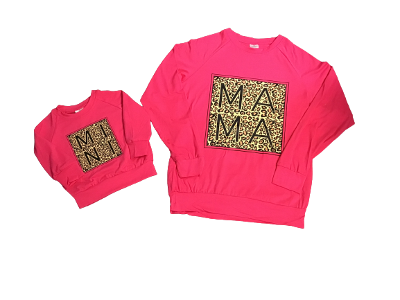 Mama and Mini Hot Pink long sleeve shirt
