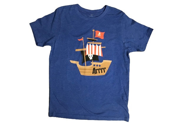 blue boys pirate short sleeve t-shirt