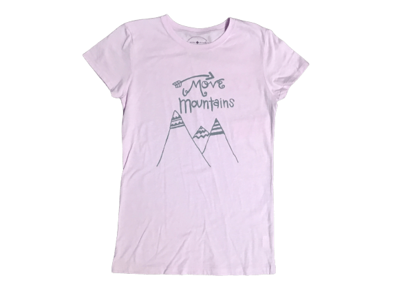 pink move mountains girls short sleeve t-shirt