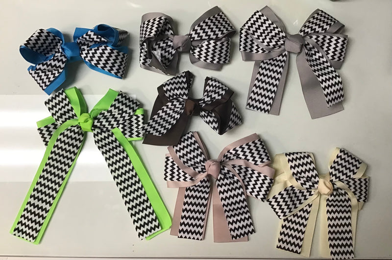 7.5 Chevron Bow (assorted colors)