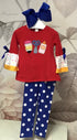 Back To School Applique Girls Outfit