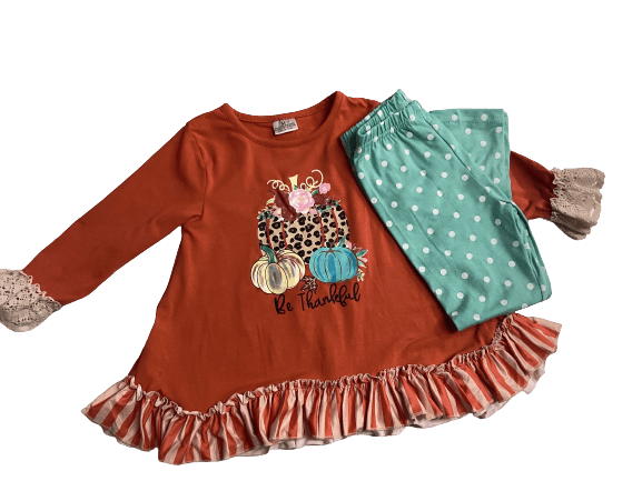 Be Thankful Flowered Pumpkin Outfit