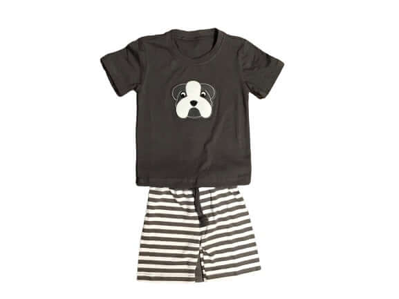 Boys Grey Dog short outfit