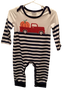 Red Truck Big Pumpkin Boys One Piece Long Sleeve Romper Outfit