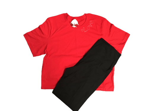 Adult Red Bella Canvas Love short sleeve shirt