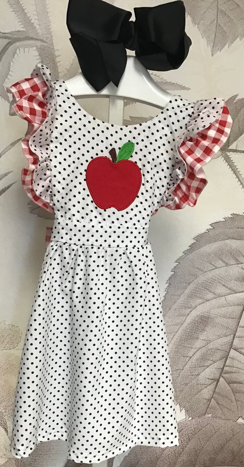 Back To School Ruffle Apple Dress
