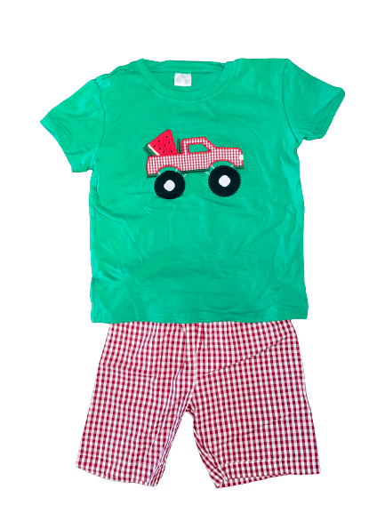 Watermelon Monster Truck Short Set