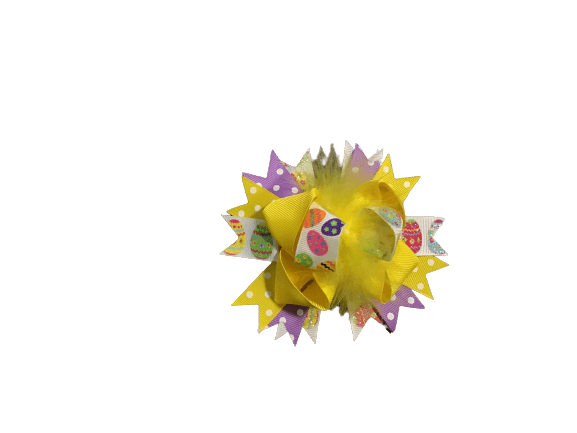 Purple And Yellow Easter Bow