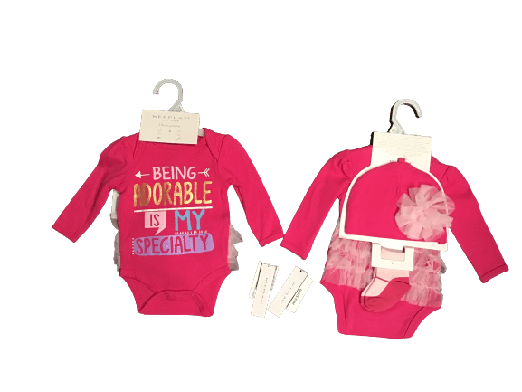 Three Piece Layette set ( Being Adorable)