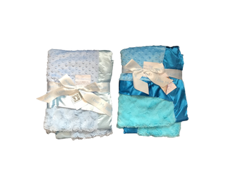 My Blankee-Dot Velour Luxe Snail Satin Trimmed Stroller Blankets  (made in the USA) Personalize your blanket with a monogram!