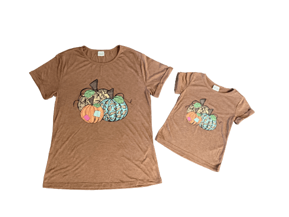 Mom & Me Brown Pumpkin Patch Shirt