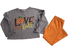 Love Fall Grey Ruffle Sleeve Shirt Or Shirt With Orange Pants