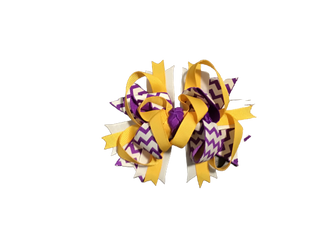 White, Purple, and Yellow Hair Bow
