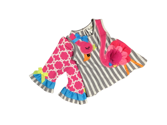 rare editions girls pink flamingo summer outfit
