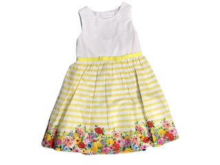 boutique white eyelet and yellow floral dress