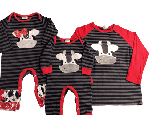 PRECIOUS COW GIRL OR BOY ROMPER OR BOY SHIRT
