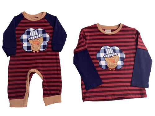 Happy Turkey Day Boy's Shirt Or Romper