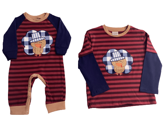 Happy Turkey Day Boy's Shirt Or Romper