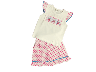 Smocked Girls Gumball Machine Short Outfit