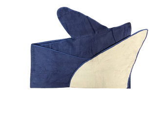 wearable blue shark tail towel ready for the pool or beach