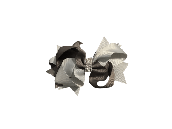 Two Tone Grey Hair Bow