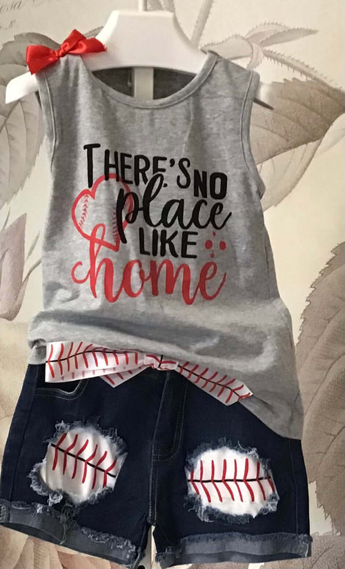 There's No Place Like Home Girls Softball Short Outfit