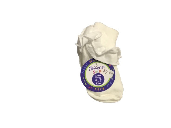 Jefferies Socks Infant & Toddler White Double Ruffle Turn Cuff 2 pair