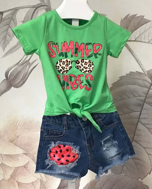 Summer Vibes Girls Short Set