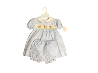 Petit Ami Smocked Puppy dress and Bloomers