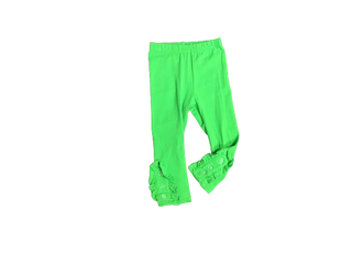 Green Ruffle leggings