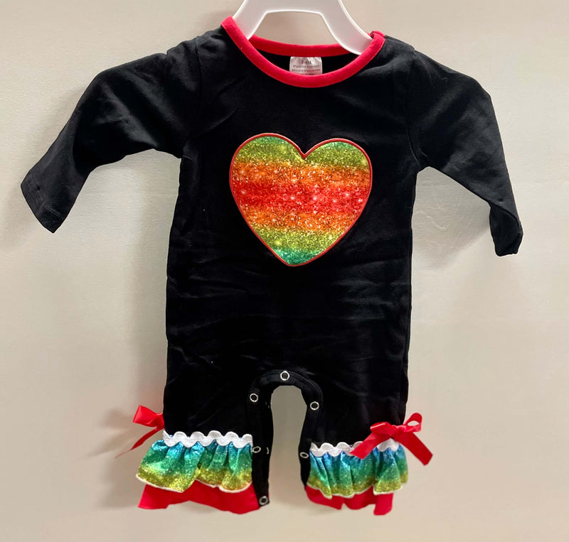 Girls Tie Dye Heart Romper