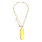 Yellow Moroccan Glass Pendant Necklace