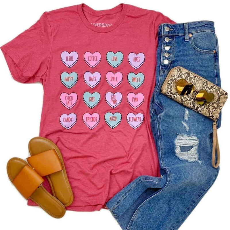 Ladies Candy Hearts Shirt