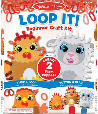 Melissa & Doug Loop It! Beginner Craft Kit - Farm Puppets-Toys-Simply Blessed Children's Boutique