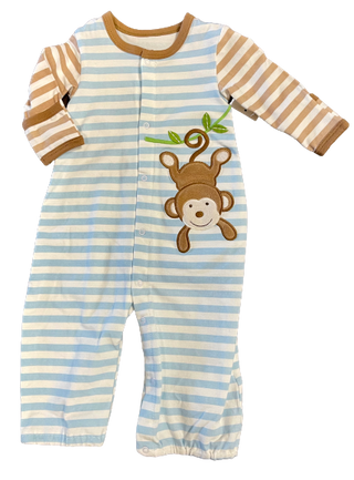 Monkey convertible baby infant gown boys