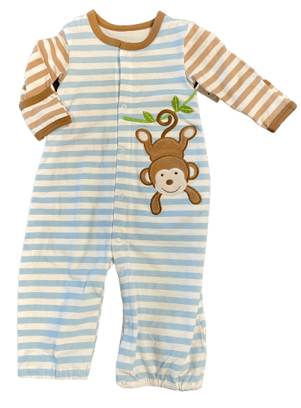 Monkey convertible baby infant gown boys