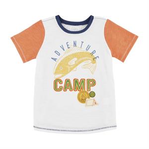 mud pie Orange Fishing Applique Tee