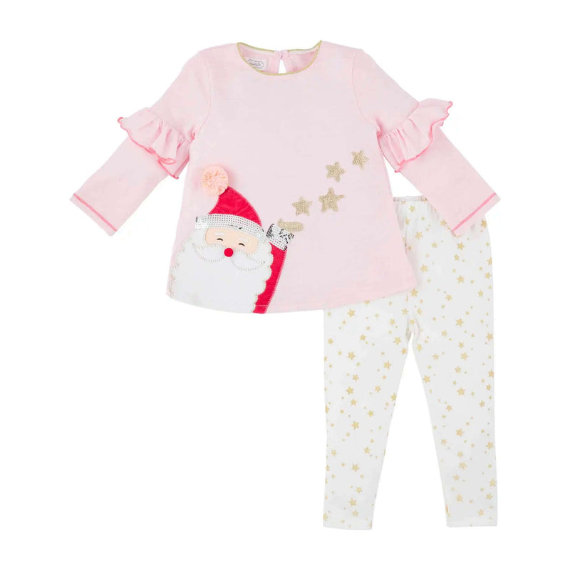 Mud Pie Pink Santa Tunic & Legging Set