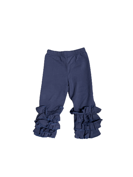 Navy Ruffle Leggings