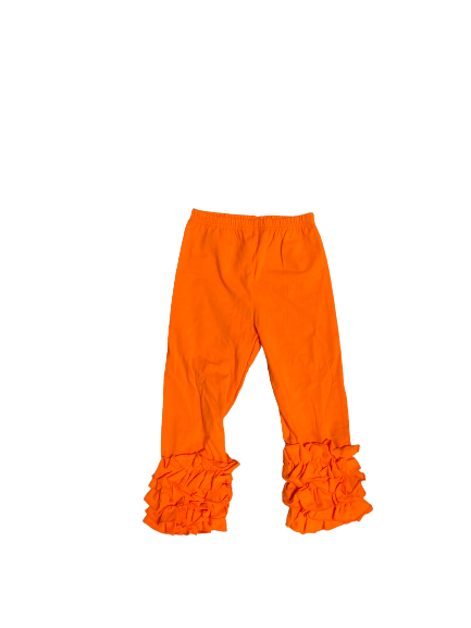 Orange Ruffle Leggings