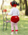 White & Red Stripe Footless Ruffle Tights