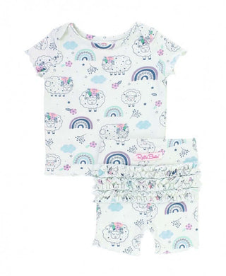 Sleepy Sheep Snuggly 2pc Ruffled Pajamas